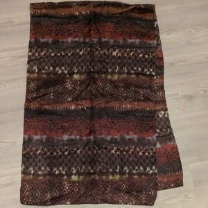 Vivante Silk Red and Brown Silk Scarf